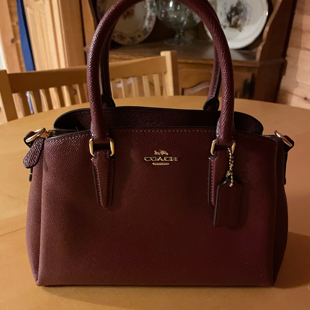 Coach Mini Sage Carryall in Burgundy Red #28977